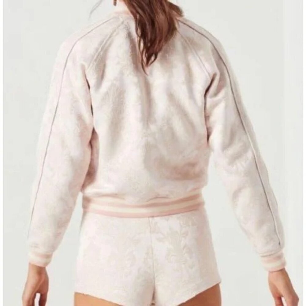 Spell & the Gypsy Pink Bomber Jacket S NWT Anastasia Brocade $280 Light Pink - Picture 3 of 6